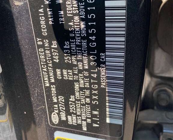 
								Salvaged Cars 2020 Kia Optima full									